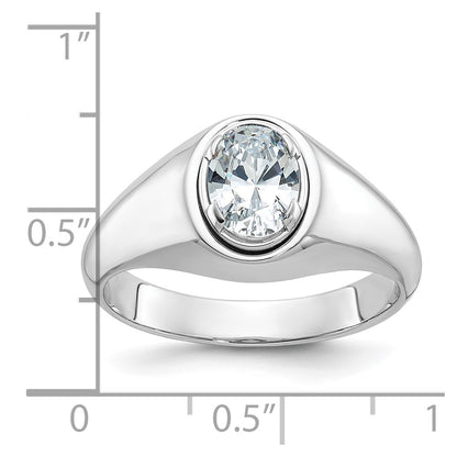 IB Goodman 10k White Gold Mens Oval Diamond Ring Mounting