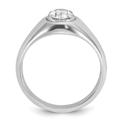 IBGoodman 14k White Gold 1 carat Lab Grown Diamond VS/SI+ G+ Oval Complete Men's Ring