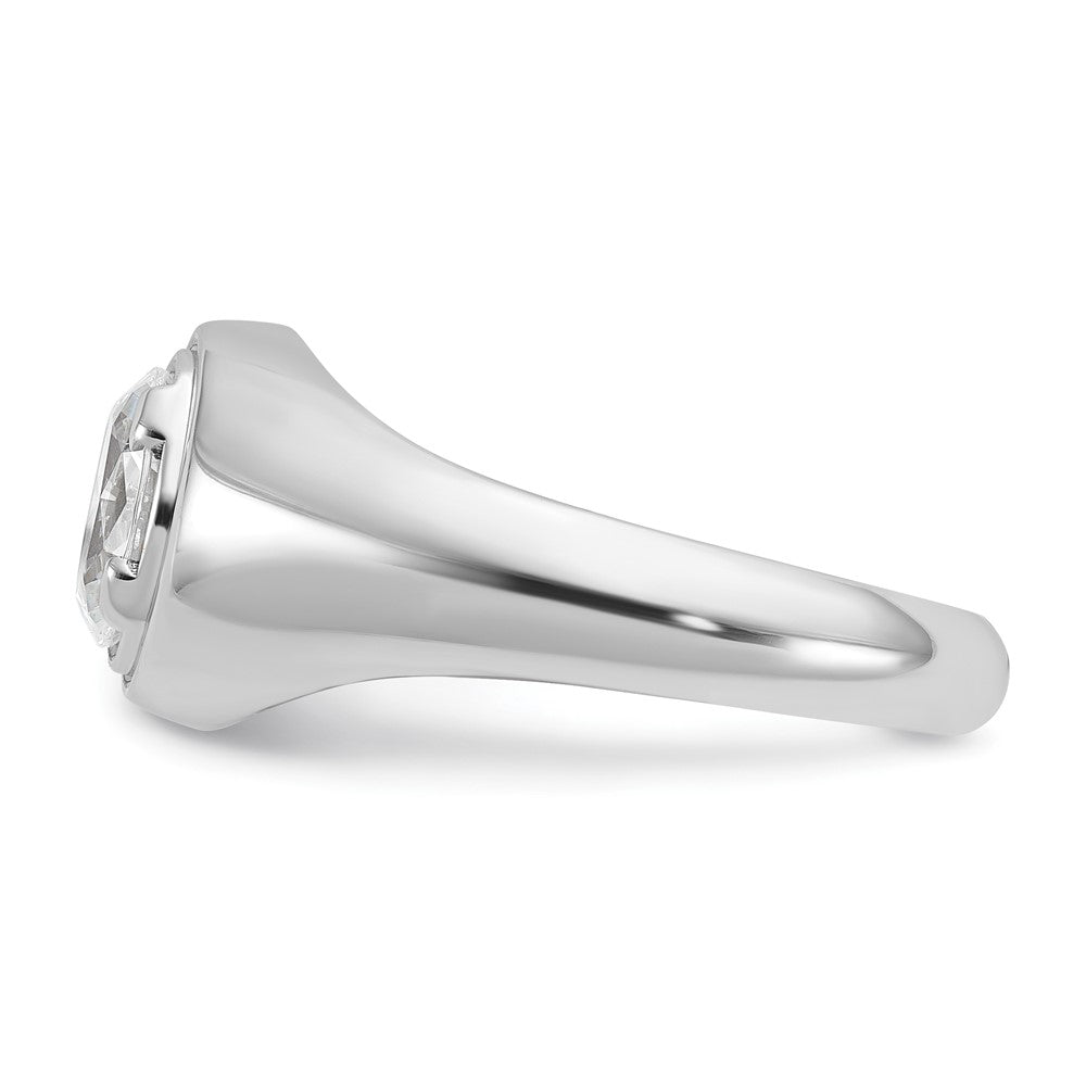IBGoodman 14k White Gold 1 carat Lab Grown Diamond VS/SI+ G+ Oval Complete Men's Ring