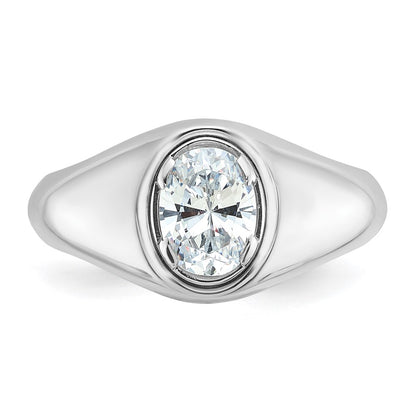 IBGoodman 14k White Gold 1 carat Lab Grown Diamond VS/SI+ G+ Oval Complete Men's Ring