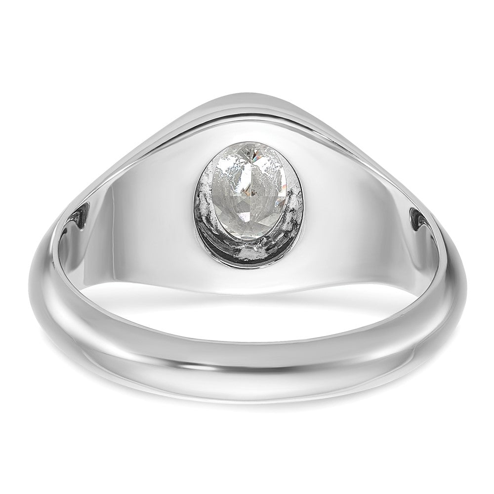 IBGoodman 14k White Gold 1 carat Lab Grown Diamond VS/SI+ G+ Oval Complete Men's Ring