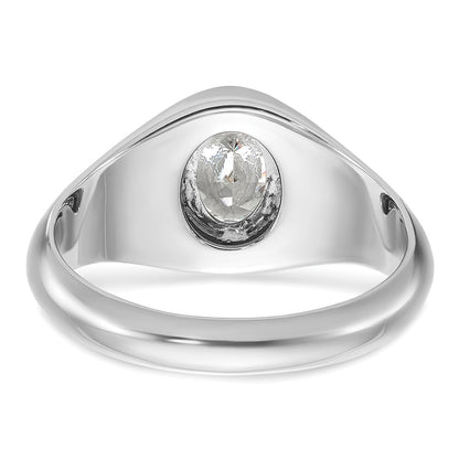 IBGoodman 14k White Gold 1 carat Lab Grown Diamond VS/SI+ G+ Oval Complete Men's Ring