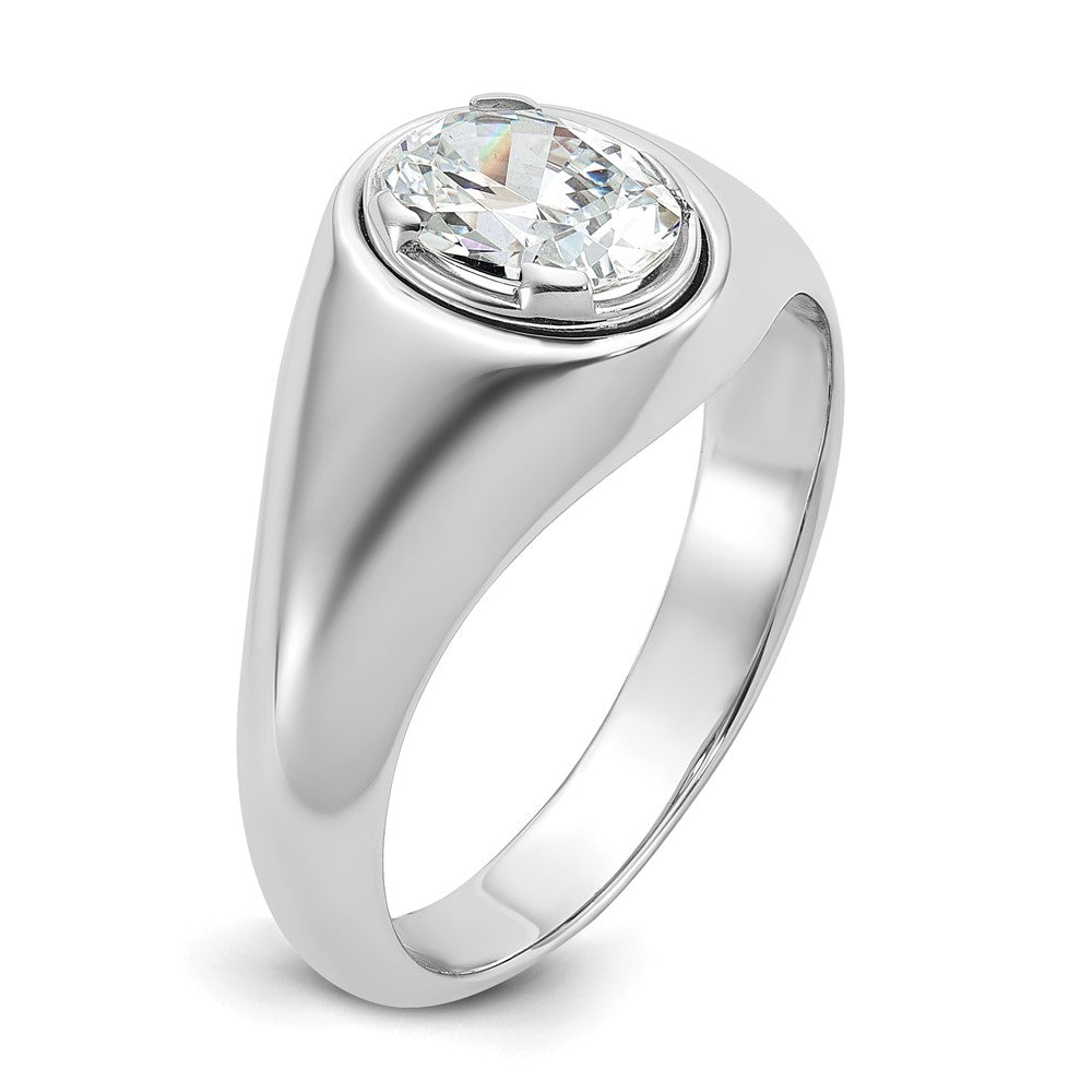 IBGoodman 14k White Gold 1 carat Lab Grown Diamond VS/SI+ G+ Oval Complete Men's Ring