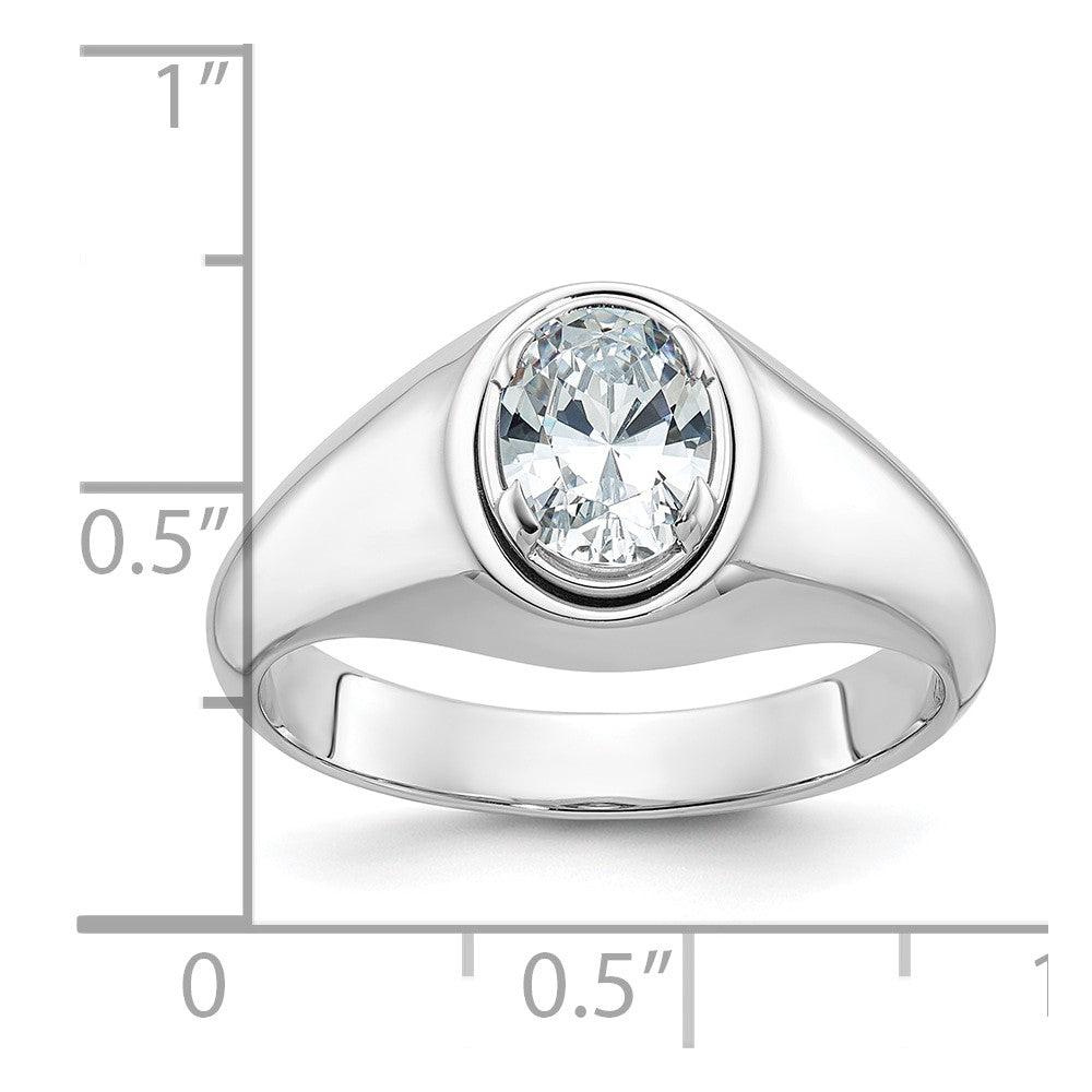 IBGoodman 14k White Gold 1 carat Lab Grown Diamond VS/SI+ G+ Oval Complete Men's Ring