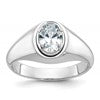 IBGoodman 14k White Gold 1 carat Lab Grown Diamond VS/SI+ G+ Oval Complete Men's Ring