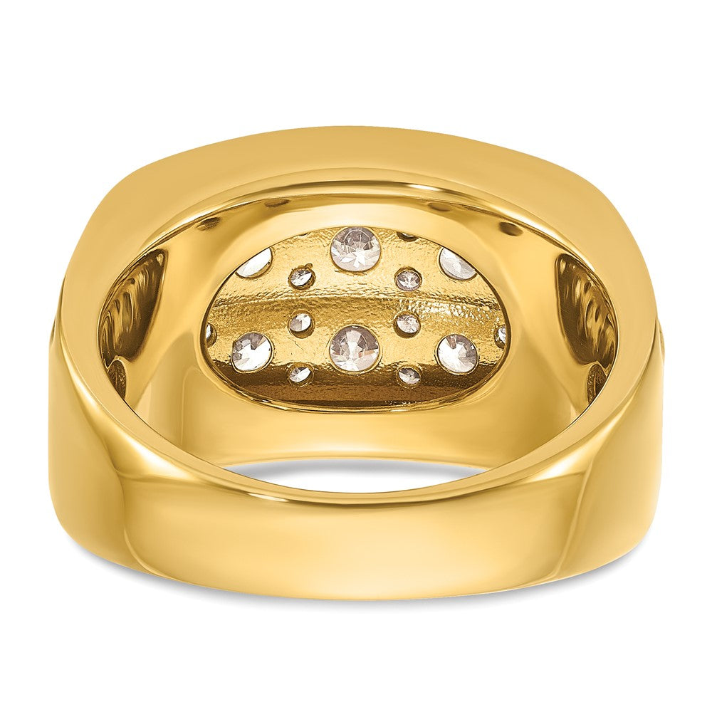 IBGoodman 14k with White Rhodium 2 carat Lab Grown Diamond VS/SI+ G+ Complete Two Row Men's Ring