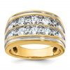 IBGoodman 14k with White Rhodium 2 carat Lab Grown Diamond VS/SI+ G+ Complete Two Row Men's Ring