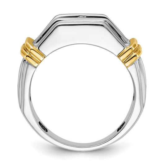 IBGoodman 14k Two-tone Five Stone Polished and Grooved Men's Ring Mounting