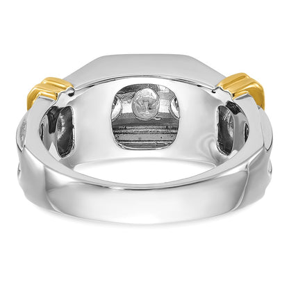 IBGoodman 14k Two-tone Five Stone Polished and Grooved Men's Ring Mounting