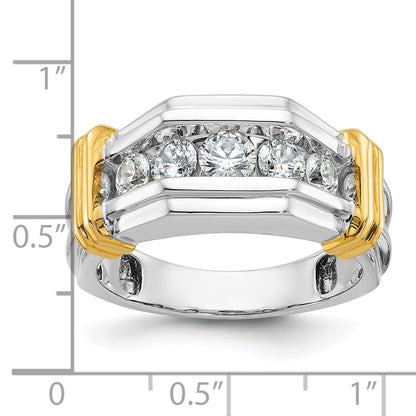 IBGoodman 14k Two-tone Five Stone Polished and Grooved Men's Ring Mounting