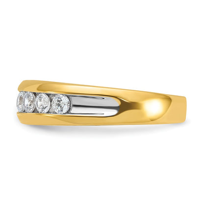 IBGoodman 14k with White Rhodium 1 1/2 carat Lab Grown Diamond VS/SI+ G+ Seven Stone Complete Polished Men's Ring