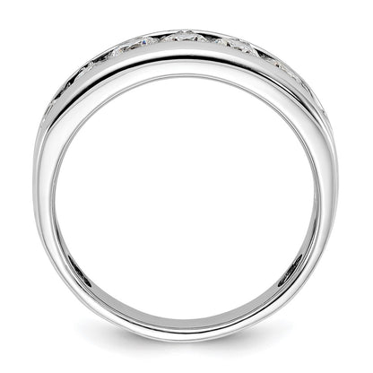 IBGoodman 14k White Gold 1 carat Lab Grown Diamond VS/SI+ G+ Seven Stone Complete Polished Men's Ring