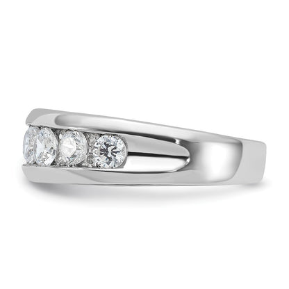 IBGoodman 14k White Gold 1 carat Lab Grown Diamond VS/SI+ G+ Seven Stone Complete Polished Men's Ring