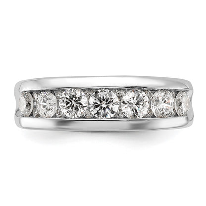 IBGoodman 14k White Gold 1 carat Lab Grown Diamond VS/SI+ G+ Seven Stone Complete Polished Men's Ring