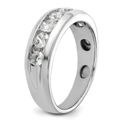 IBGoodman 14k White Gold 1 carat Lab Grown Diamond VS/SI+ G+ Seven Stone Complete Polished Men's Ring