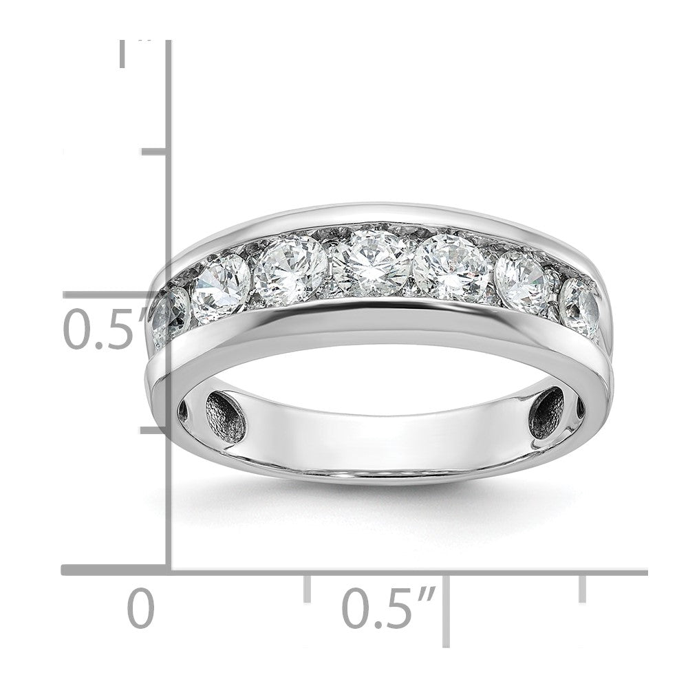 IBGoodman 14k White Gold Men's Polished 1 Carat AA Quality Diamond Ring