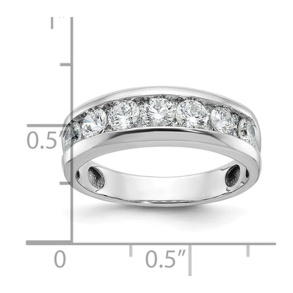 IBGoodman 14k White Gold Men's Polished 1 Carat AA Quality Diamond Ring