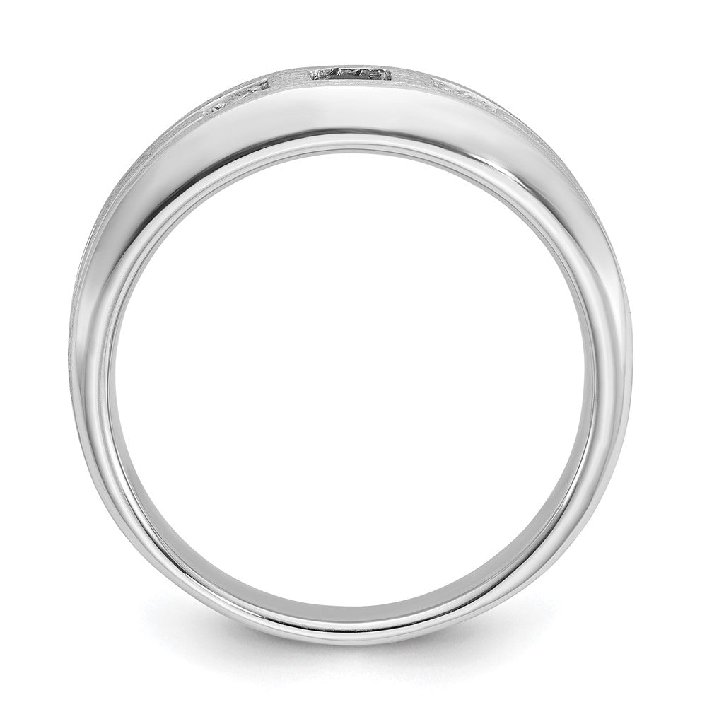 IBGoodman 14k White Gold Center Channel Set and Prong Side Set Men's Ring Mounting