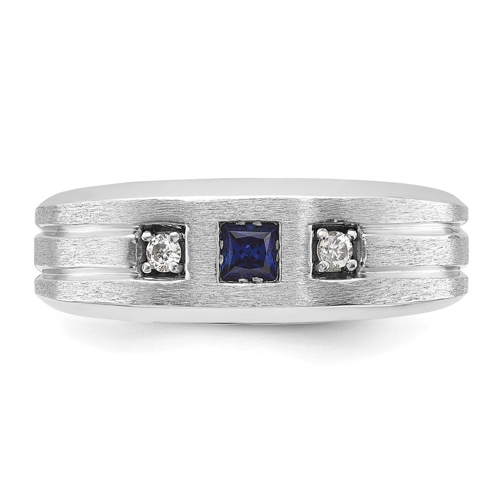 IBGoodman 14k White Gold Center Channel Set and Prong Side Set Men's Ring Mounting
