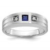 IBGoodman 14k White Gold Center Channel Set and Prong Side Set Men's Ring Mounting