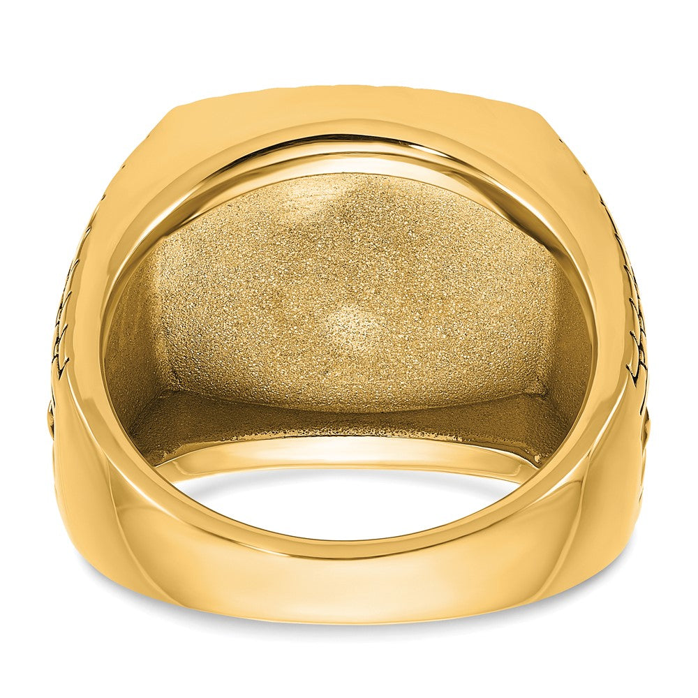 IB Goodman 10k Mens Holds 16x15mm Cushion Gemstone and 1-2.3mm Diamond Star Ring Mounting