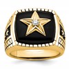 IB Goodman 10k Mens Holds 16x15mm Cushion Gemstone and 1-2.3mm Diamond Star Ring Mounting