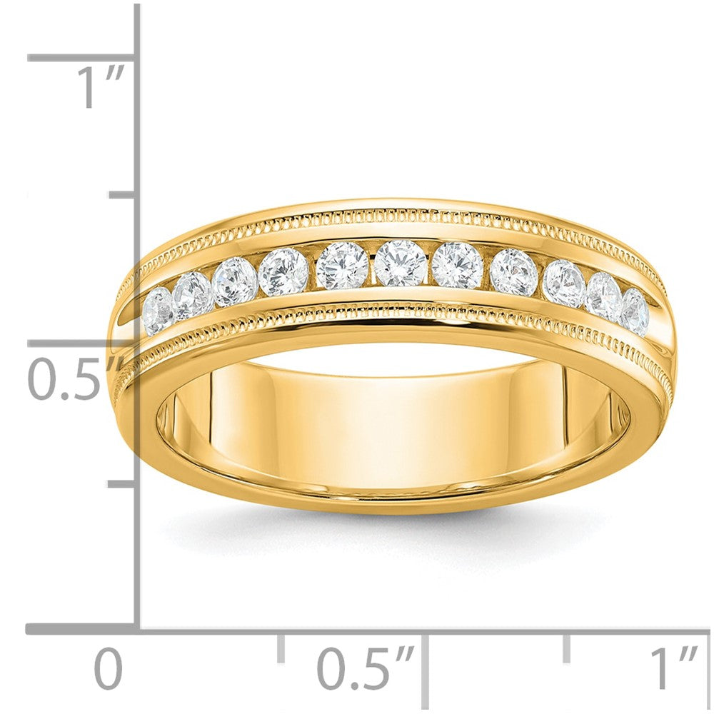 IBGoodman 10k Men's Polished and Milgrain 11-Stone 1/2 Carat A Quality Diamond Ring