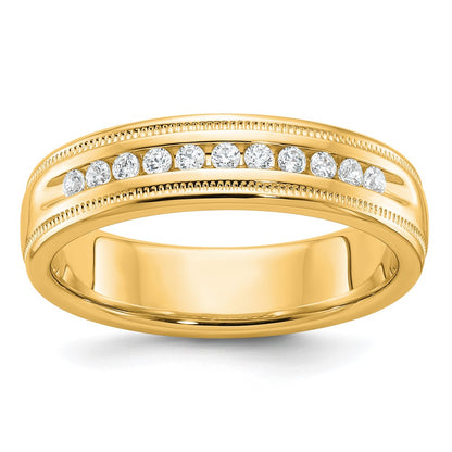 IBGoodman 10k Men's Polished and Milgrain 11-Stone 1/4 Carat A Quality Diamond Ring