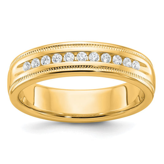 IBGoodman 10k Men's Polished and Milgrain 11-Stone 1/4 Carat A Quality Diamond Ring