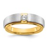 IBGoodman 14k Two-tone 1/15 carat Lab Grown Diamond VS/SI+ G+ Complete Polished and Satin Men's Band