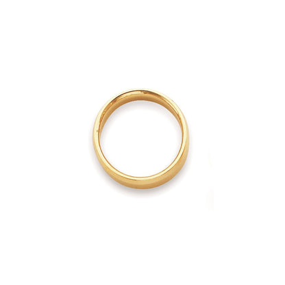 14k Yellow Gold 4mm Beveled Edge Comfort Fit Wedding Band Size 8