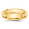 14k Yellow Gold 5mm Beveled Edge Comfort Fit Wedding Band Size 14