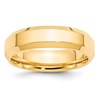 14k Yellow Gold 6mm Beveled Edge Comfort Fit Wedding Band Size 7