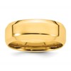 14k Yellow Gold 8mm Beveled Edge Comfort Fit Wedding Band Size 10