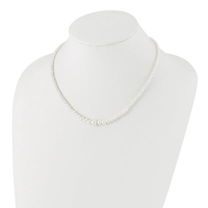 1928 Jewelry Gold-tone Clasp 2mm to 8mm Ivory Imitation Pearl Graduated Strand 18 inch Necklace