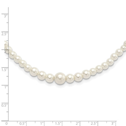 1928 Jewelry Gold-tone Clasp 2mm to 8mm Ivory Imitation Pearl Graduated Strand 18 inch Necklace