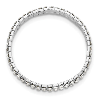 1928 Jewelry Silver-tone Sparkling Clear Crystal Two Row Stretch Bracelet