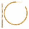 Flash Gold-tone 45mm Crystal J-Hoop Post Earrings