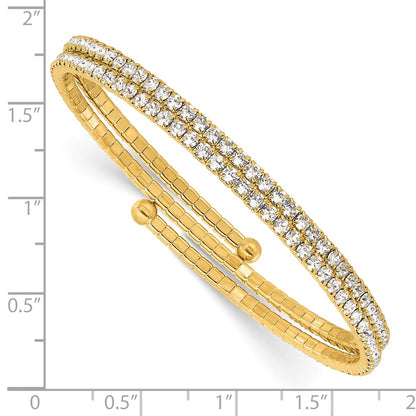 Flash Gold-tone Crystal 2 Row Wrap Bracelet