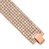 Flash Rose-Tone Polish Multi-strand Crystal 7in Bracelet