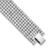 Silver-tone Polish Multi-strand Crystal 7in Bracelet