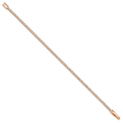 Flash Rose-Tone Polished Crystal 6.5in Bracelet