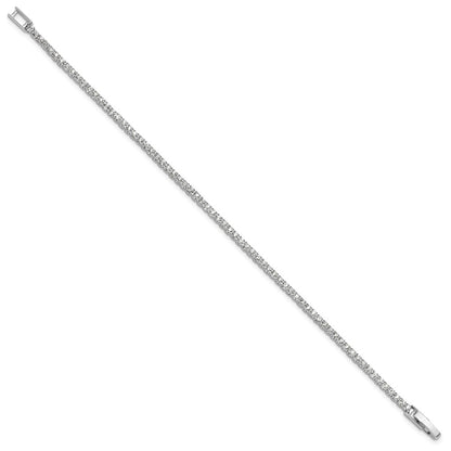 Silver-tone Polished Crystal 6.5in Bracelet