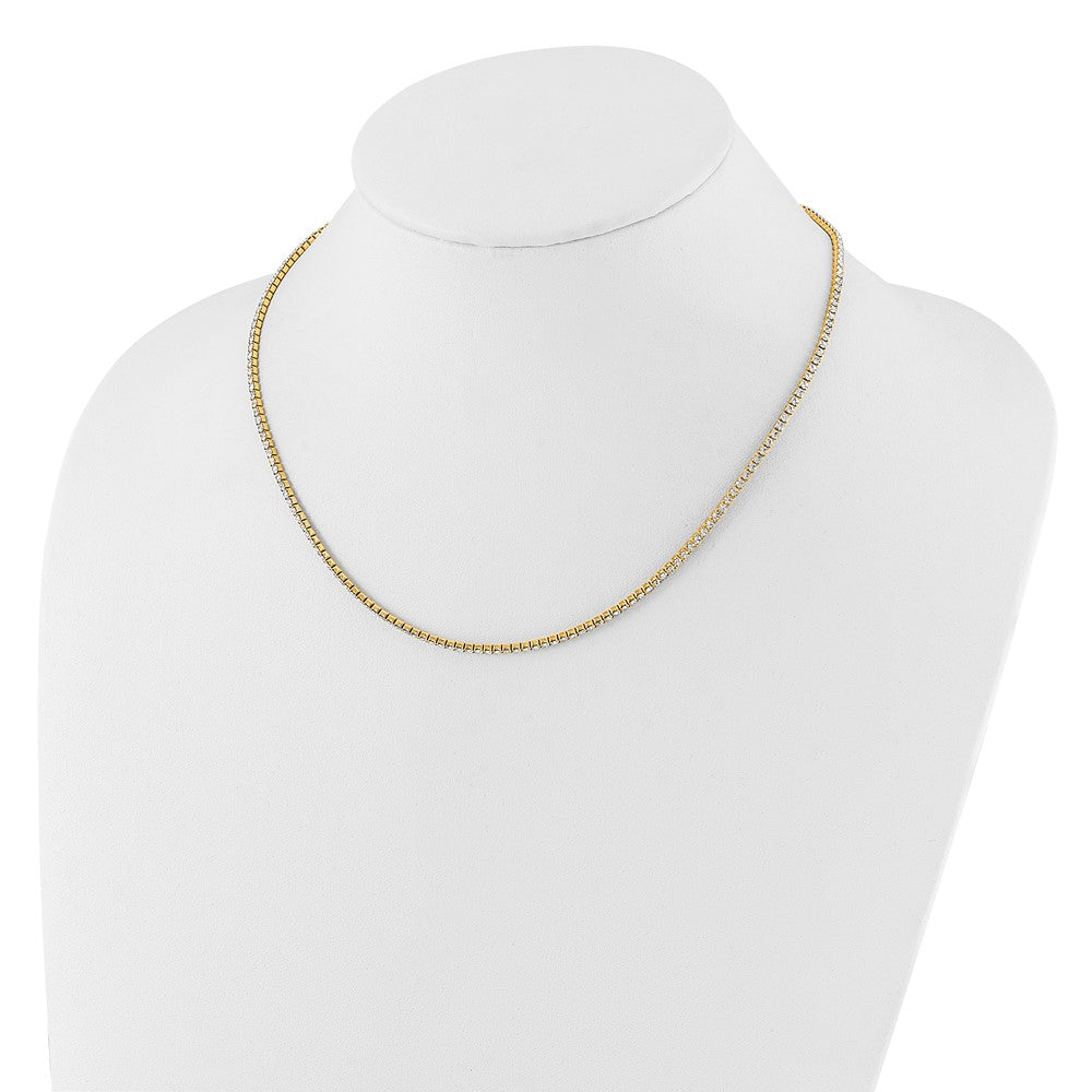 Flash Gold-tone Polished Crystal 17.5in Necklace