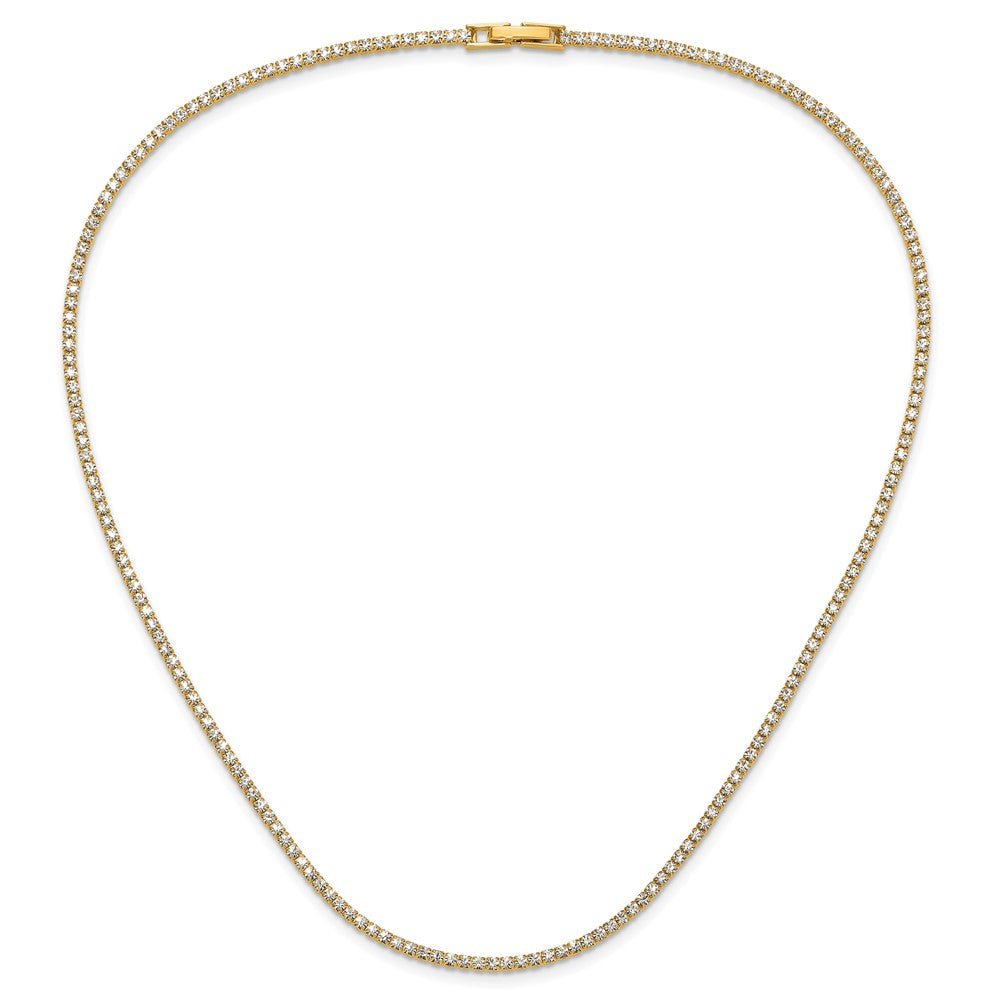 Flash Gold-tone Polished Crystal 17.5in Necklace