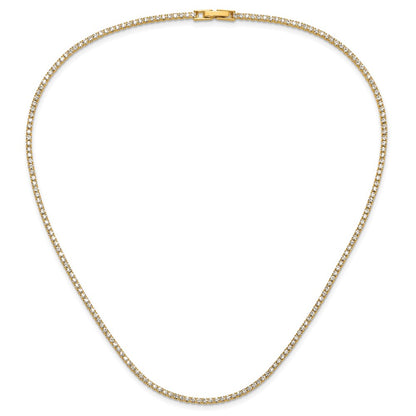 Flash Gold-tone Polished Crystal 17.5in Necklace