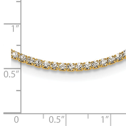 Flash Gold-tone Polished Crystal 17.5in Necklace
