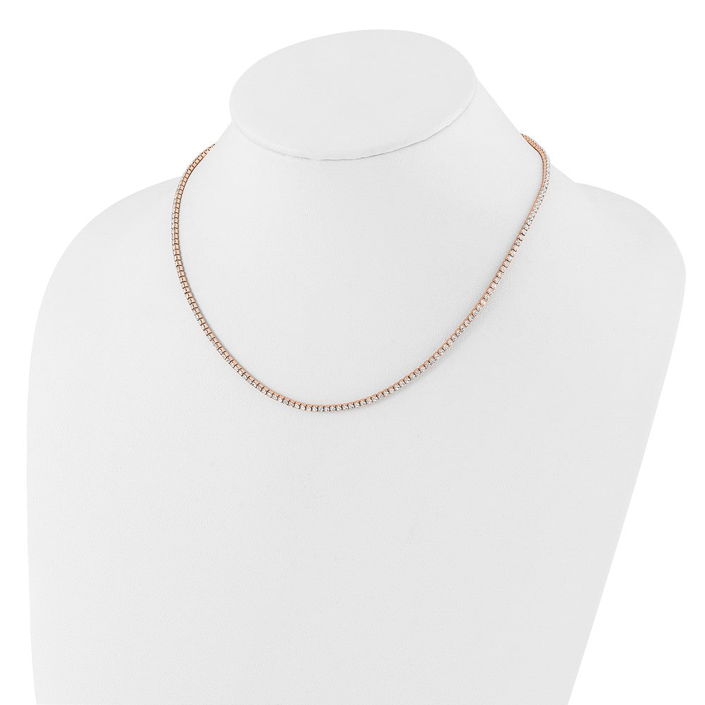 Flash Rose-Tone Polished Crystal 17.5in Necklace