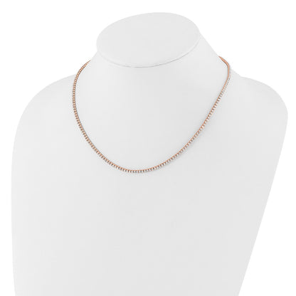 Flash Rose-Tone Polished Crystal 17.5in Necklace