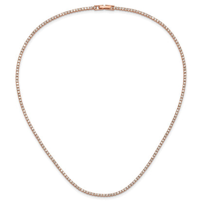 Flash Rose-Tone Polished Crystal 17.5in Necklace